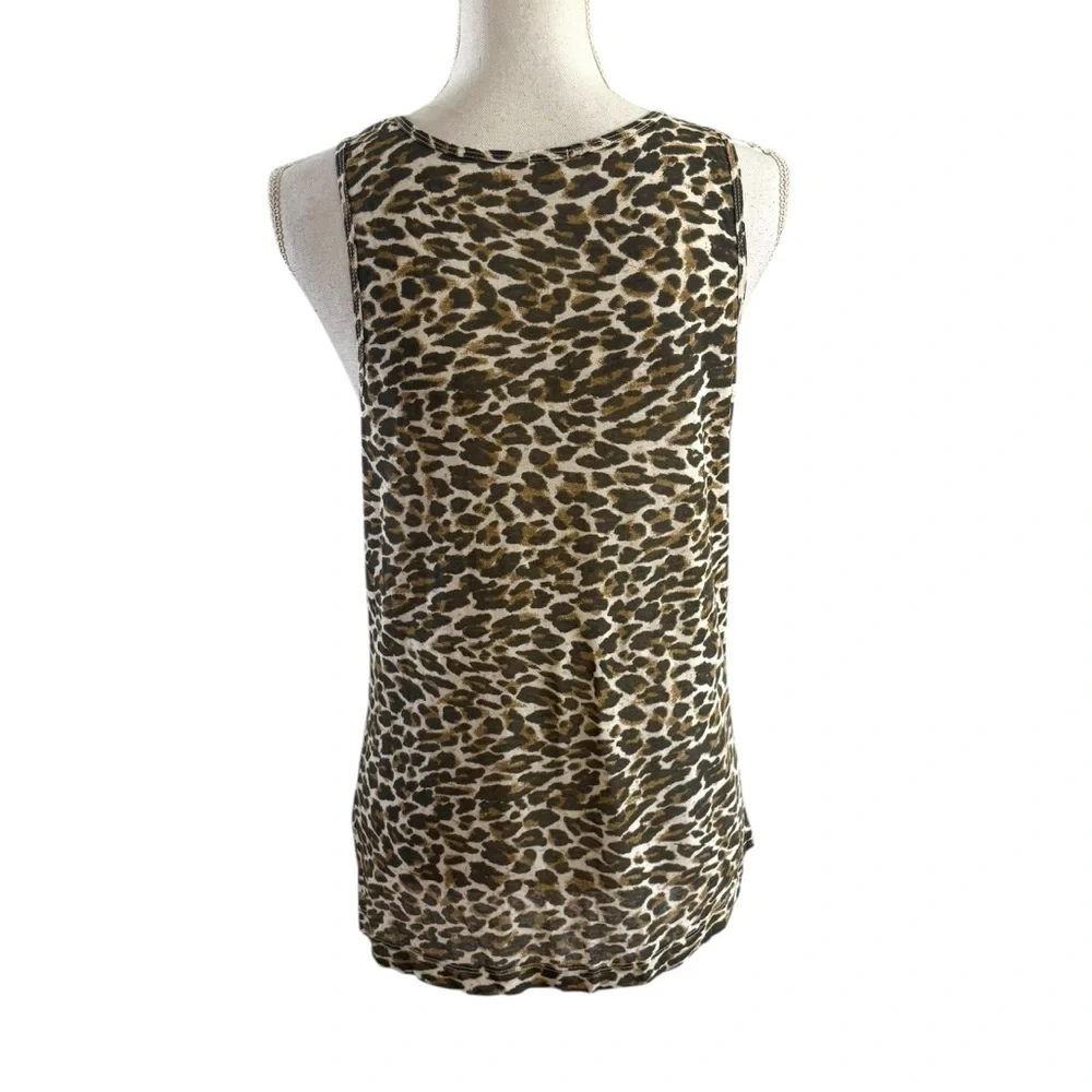 J. Crew Leopard Print Linen Blend Tank